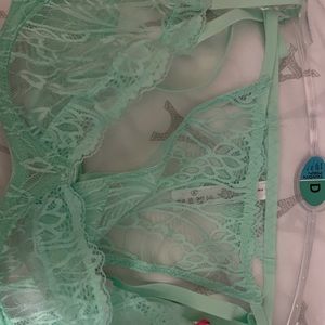 Lingerie, Green, Mesh, Sexy